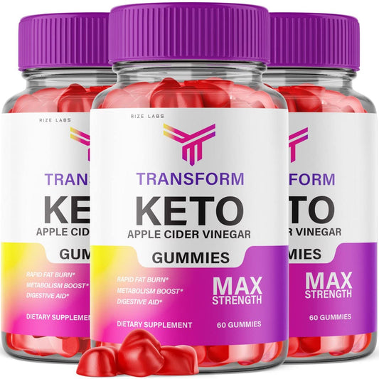 rize labs - Transform Keto (ACV) Apple Cider Vinegar Advanced Gummies (180 Gummies) (Pack of 3)