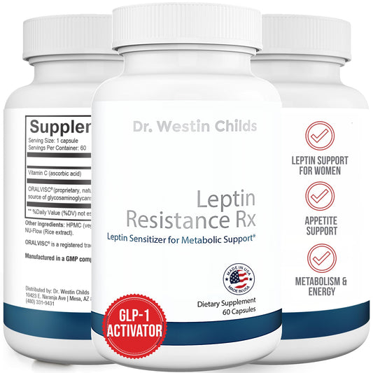Dr. Westin Childs | Leptin Resistance Rx - Natural Leptin Sensitizer Support Supplement for Women for Thyroid, Metabolic Health, Vitality, Energy, Focus with Glycosaminoglycans, Vitamin C - 60 ct
