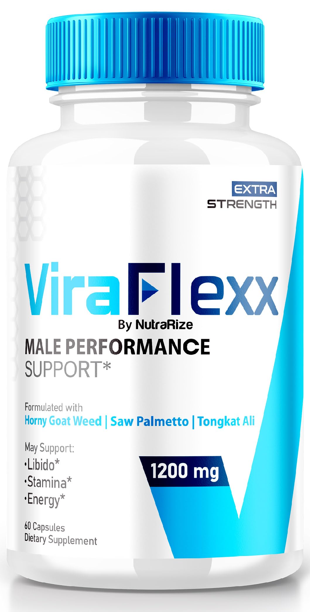 NutraRize ViraFlexx Pro Capsules for Men, Male Performance Support 500mg, All Natural Dietary Supplement to Support Overall Health, Vira Flexx Reviews (60 Capsules)