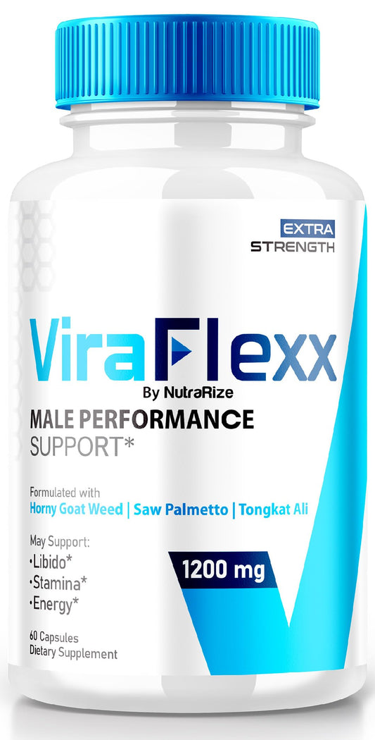 NutraRize ViraFlexx Pro Capsules for Men, Male Performance Support 500mg, All Natural Dietary Supplement to Support Overall Health, Vira Flexx Reviews (60 Capsules)
