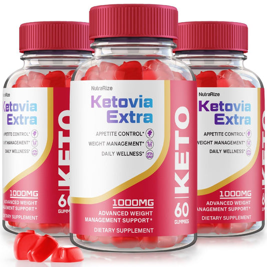 (3 Pack) Ketovia Extra Gummies - Ketovia Extra ACV Gummies, Ketovia ACV Gummies Advanced Weight Loss, Maximum Strength Supplement, Ketovia Keto + ACV Gummy, Keto Via Extra Reviews (180 Gummies)