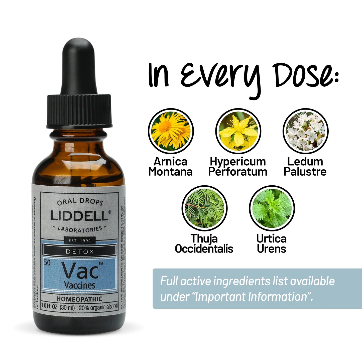 Liddell Homeopathic Vaccine Detox Oral Drops - 1 Oz