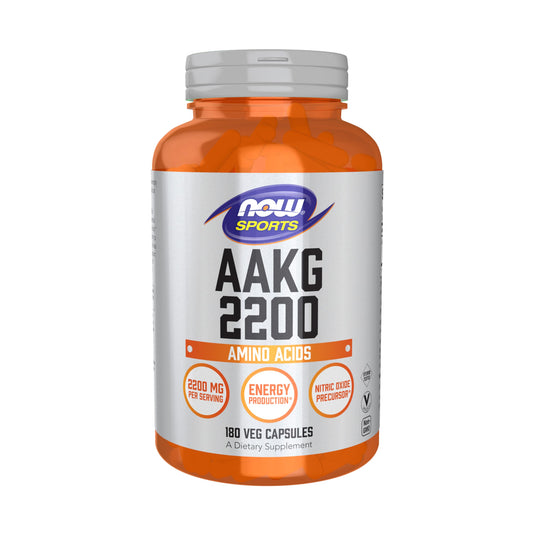 NOW Sports AAKG 2200, Arginine, Energy Production, 180 Veg Capsules