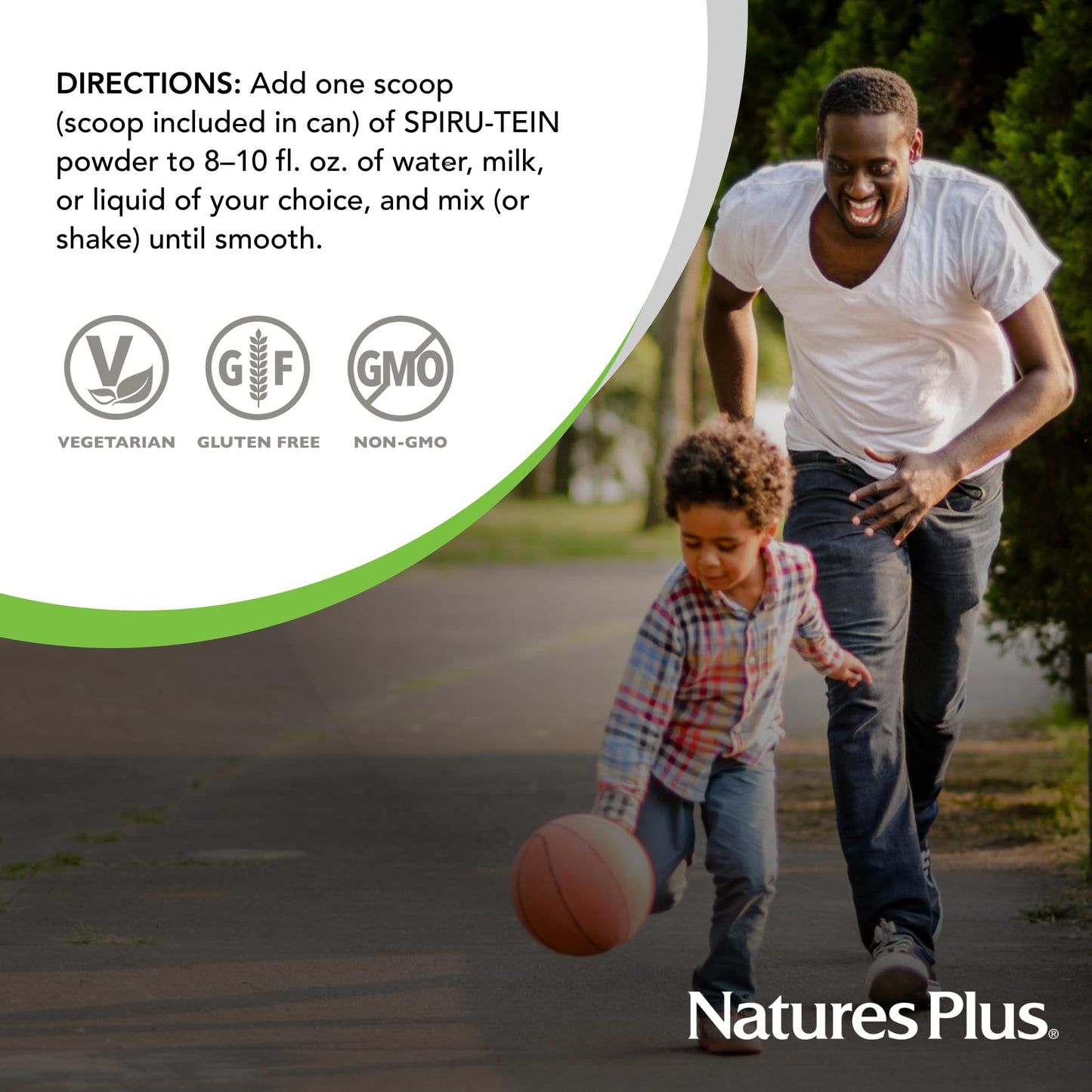 Natures Plus SPIRU-TEIN, Banana - 1.2 lbs - Plant-Based Protein Shake - Non-GMO, Vegetarian, Gluten Free - 16 Servings