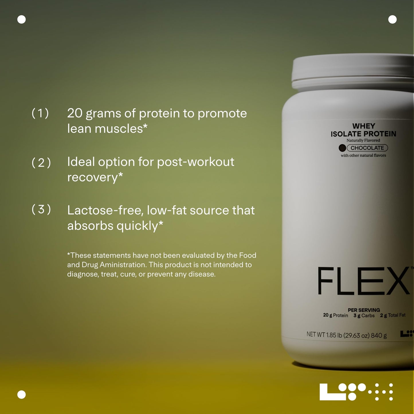 LTH Flex Whey Protein Isolate - Lactose-Free Protein Powder - for Post-Workout Recovery - Low Fat, No Sugar & Low Carb - Chocolate, 30 Servings