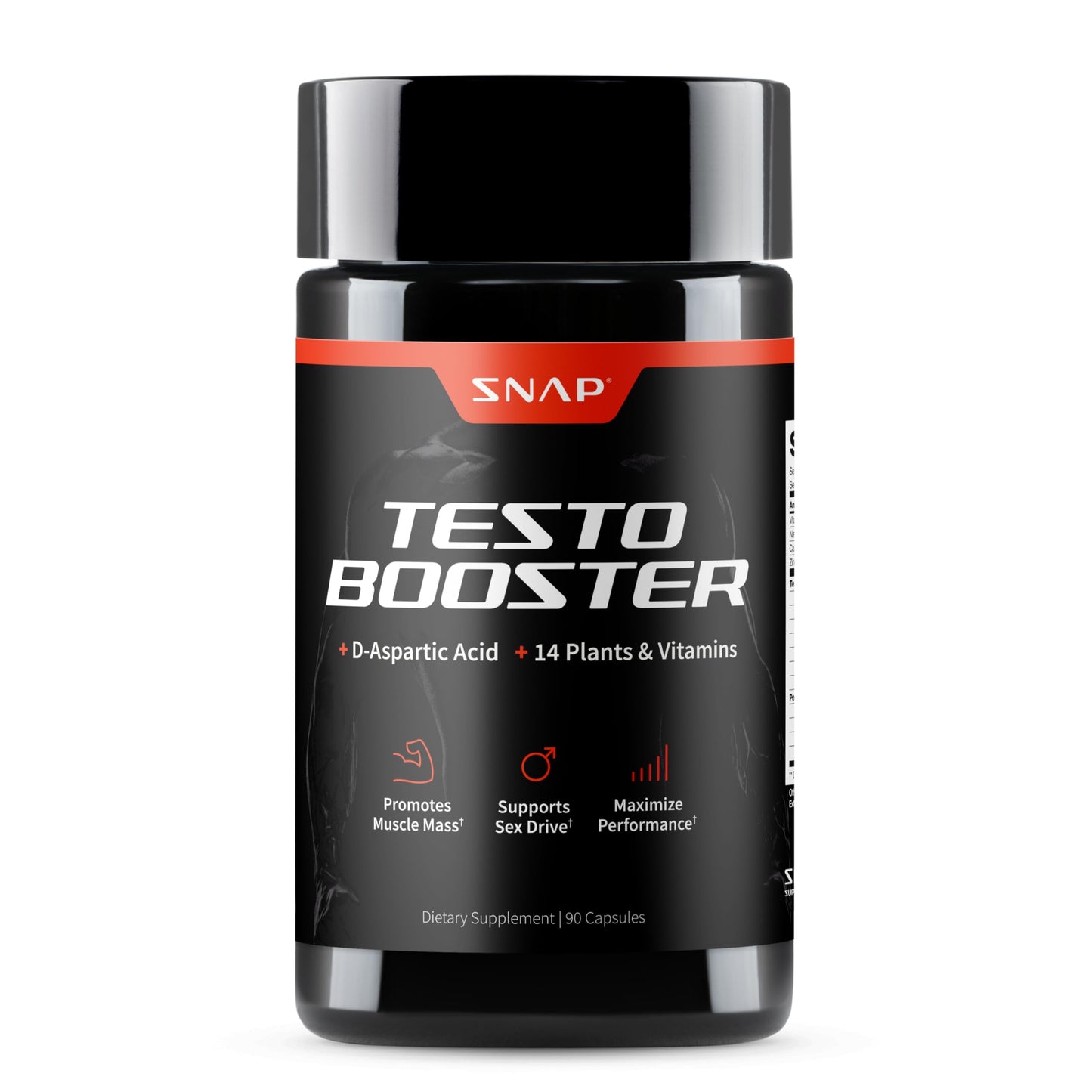 Snap Testosterone Booster for Men - Promotes Muscle Growth, Booster for Men, Enhancing Natural Energy, Stamina and Strength, 90 Capsules