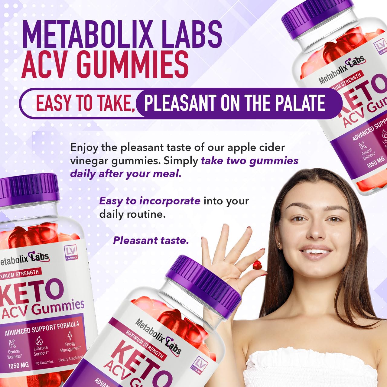 (2 Pack) Metabolix Labs ACV Gummies, Metabolix Labs ACV Gummies Advanced, Metabolix Labs Gummies, Metabolix, Metabolix ACV, Metabolix Lab Gummies, 120 Gummies Apple Cider Vinegar Formula for 2 Months
