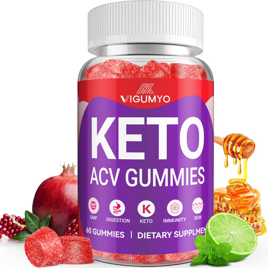 Apple Cider Vinegar Gummies for Detox Organic Keto ACV Advanced Formula with Pomegranate Beet Juice B12 60 Gummies