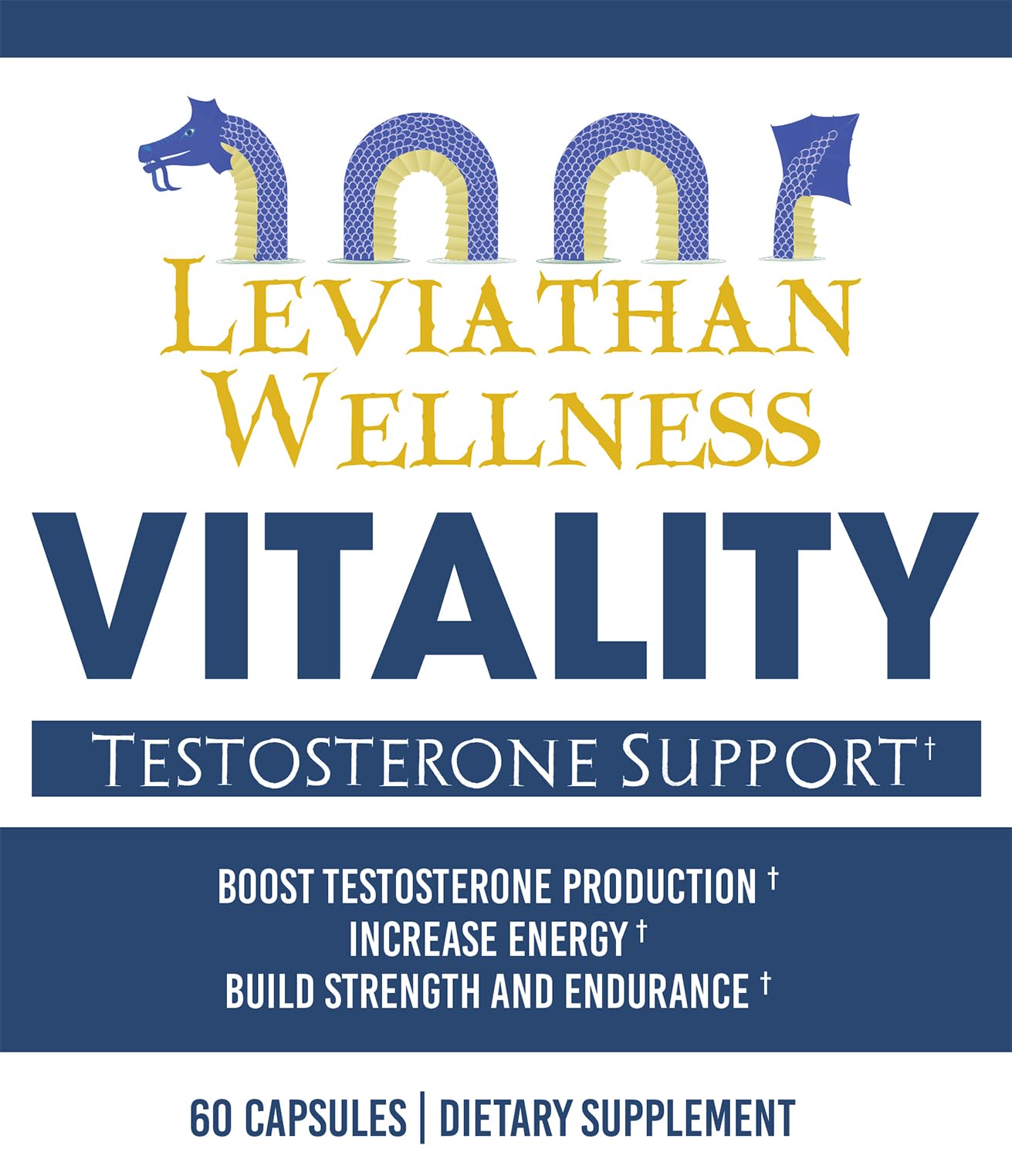 Leviathan Wellness Vitality Testosterone Booster, 60 Capsules, 30 Servings