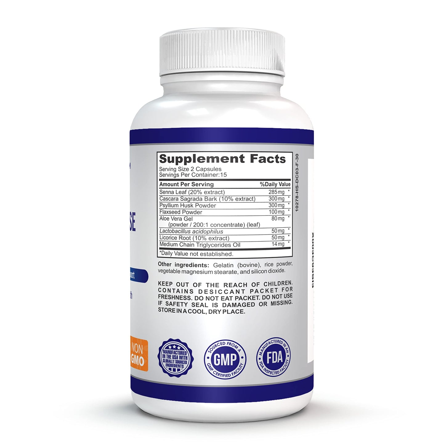 O!VITA 15-Day Cleanse and Detox Supports Digestive and Colon Health, Special Formula with probiotics, fine Herbs Such as Senna Leaf, Cascara Sagrada Bark, and More! (30 Non-GMO Capsules)