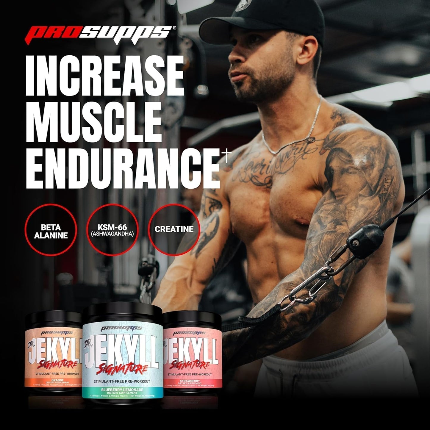 PROSUPPS Dr. Jekyll Signature Pre-Workout Powder, Stimulant & Caffeine Free, Intense Focus, Energy & Pumps, (30 Servings, Blueberry Lemonade)
