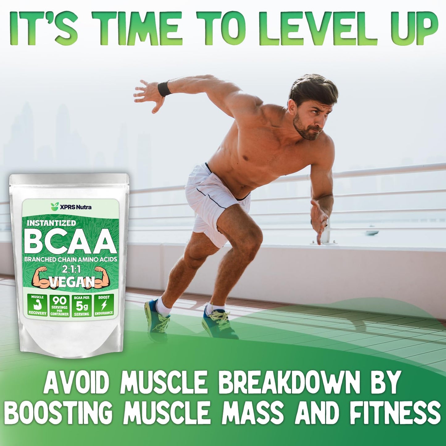 XPRS Nutra BCAA Powder - Amino Acids Supplement for Men - Unflavored BCAA Workout Supplements - Gym Supplements for Men - Amino Acids Supplement for Women for Gym Post Workout Recovery (1 Pound)