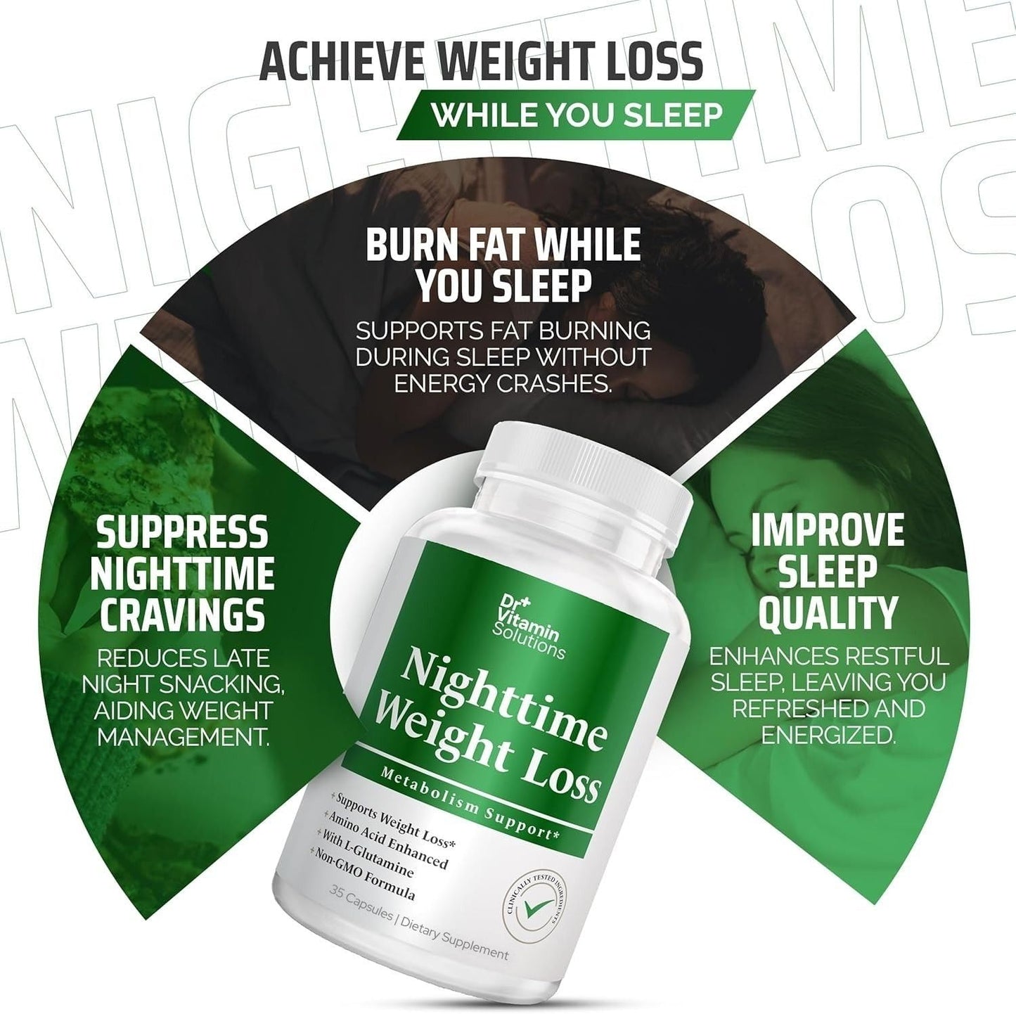 DR Vitamin Nighttime Weightloss, 35 Capsules- Appetite Suppressants for Weight Loss - Night-Time Fat Burner for Women and Men Supporting Sleep & Relaxation - Metabolism Booster Weight Loss Pills