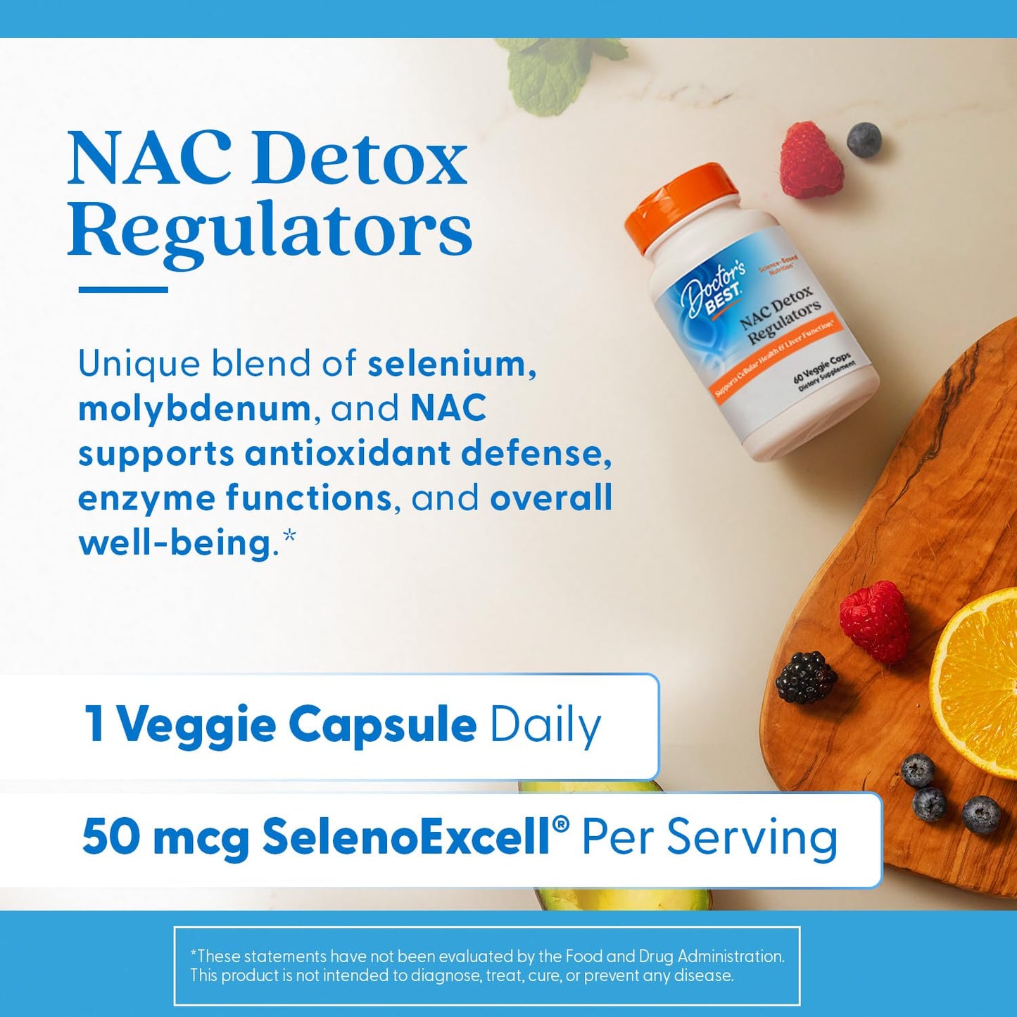 Doctors Best NAC Detox Regulators, Supports Cellular Health & Liver Function, Non-GMO, Gluten Free, Soy Free, Vegetarian 60 Veggie Caps