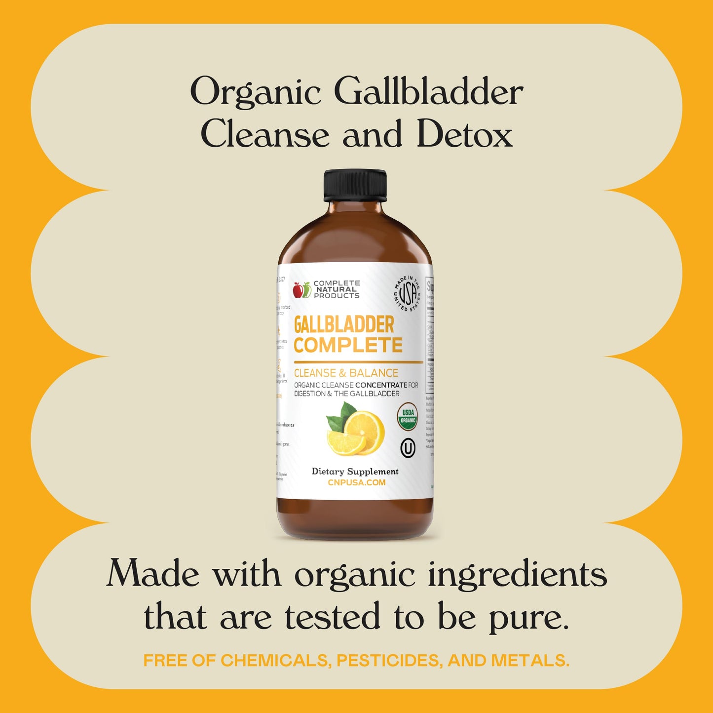 Complete Natural Gallbladder Complete - Liquid Supplement for Gallbladder Support, Liver Cleanse, and Digestive Health with Apple Cider Vinegar, Turmeric, Beet, Digestive Enzymes, Milk Thistle - 12oz
