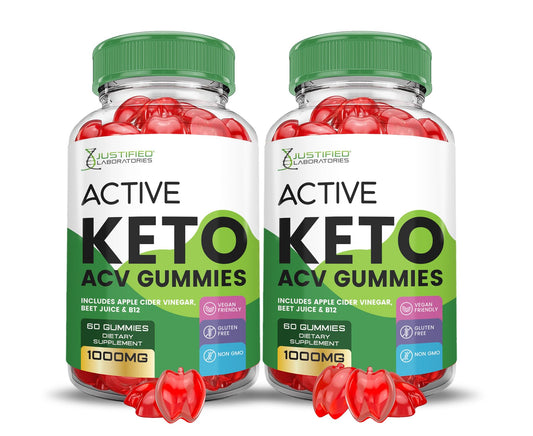 (2 Pack) Active Keto ACV Gummies Advanced Formula 1000MG ActiveKeto Keto Gummies Apple Cider Vinegar Formulated with Pomegranate Beet Juice Powder B12 Vegan Non GMO 120 Gummys