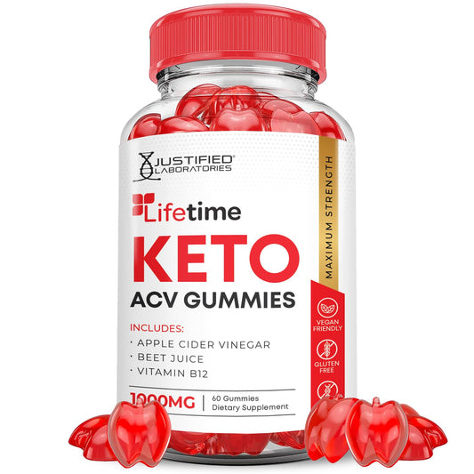 Lifetime Keto ACV Gummies Advanced Formula 1000MG Lifetime Keto Gummies Apple Cider Vinegar Formulated with Pomegranate Beet Juice Powder B12 Vegan Non GMO 60 Gummys