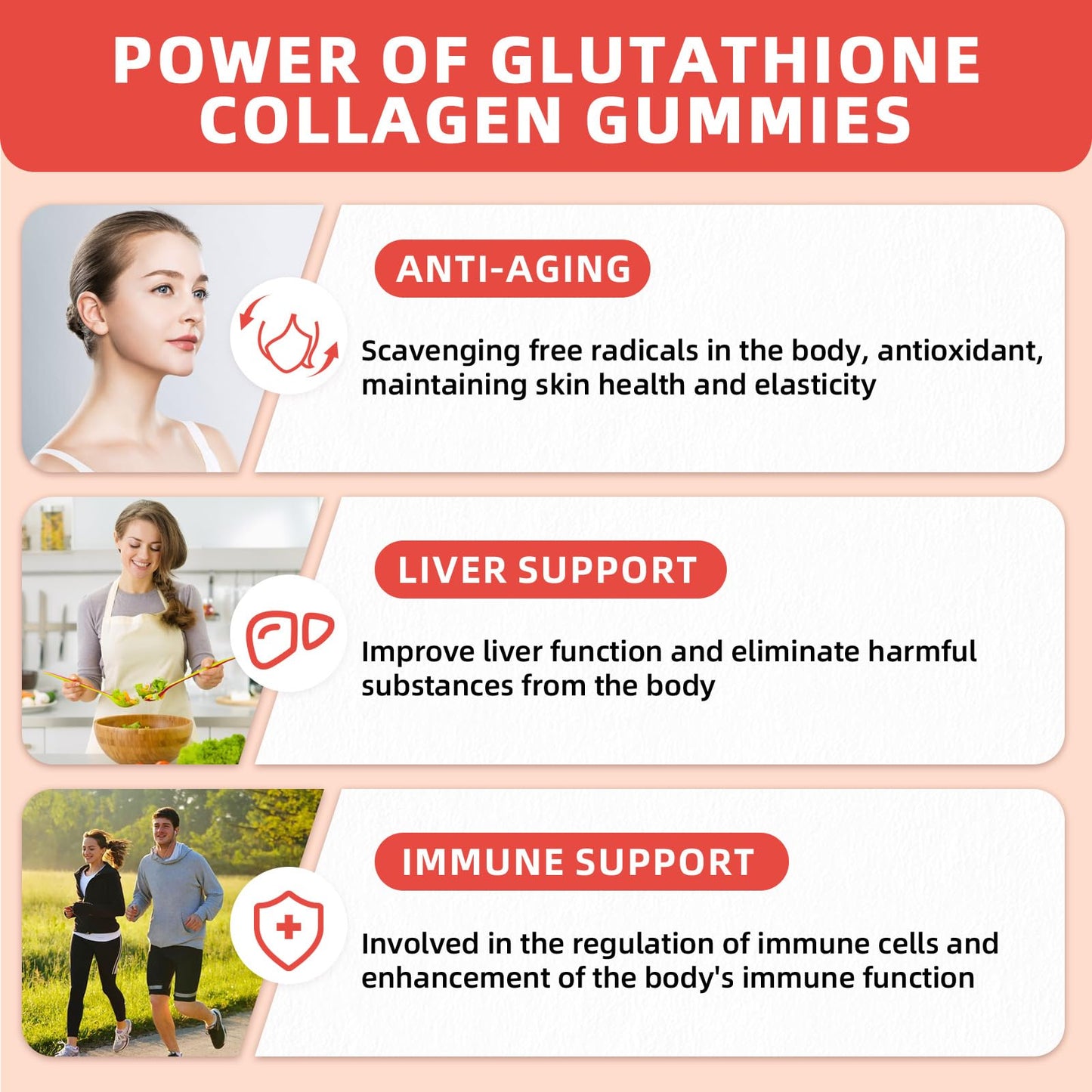 Glutathione Gummies for Skin Whitening - Glutathione 1000mg Supplement with Collagen Vitamin C for Women Sugar-Free with Antioxidant Skin Anti-Aging Immunity Liver Support Pineapple Flavor 60ct