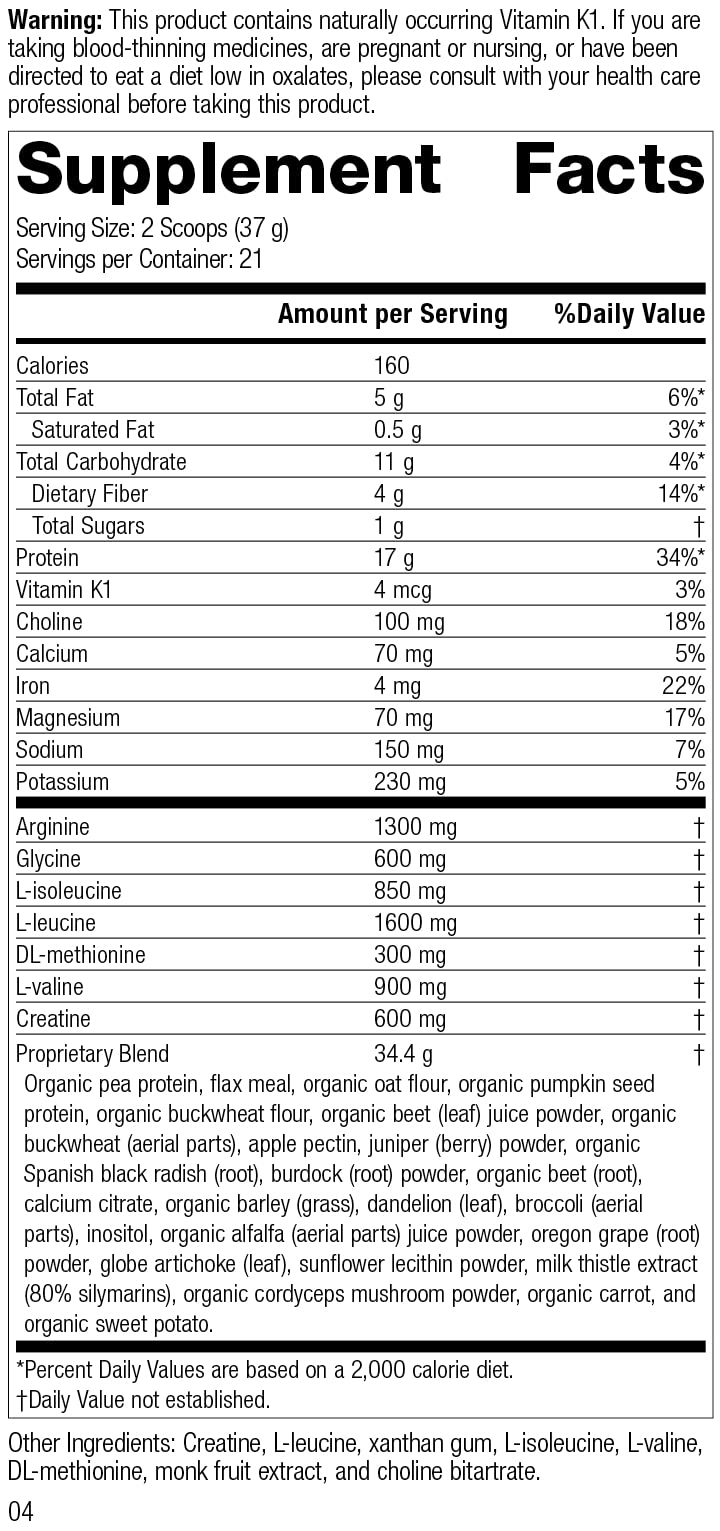 Standard Process Inc. SP Detox Balance - Whole-Food Detox Cleanse with Magnesium, Iron, Creatine, Milk Thistle, Protein, Calcium, Potassium, Choline, Arginine, Vitamin K1, Vegan, Gluten Free, 28 Oz