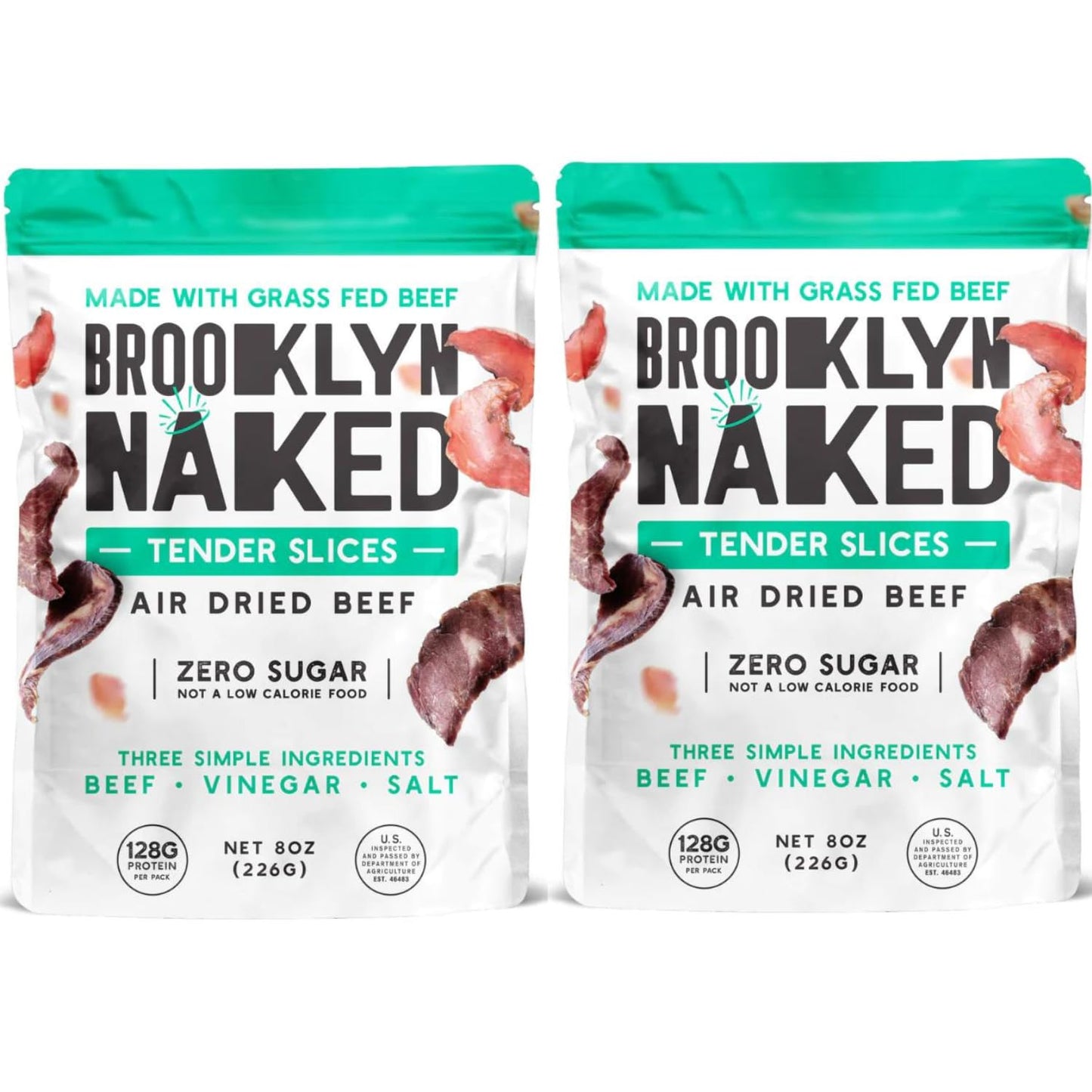 Brooklyn Biltong  CARNIVORE Snack Air Dried Grass Fed Beef South African Beef Jerky  AIP Approved Paleo Keto Gluten Free Only Salt Water and Vinegar Made in USA  16 oz Bag