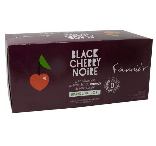 Frannies Sparkling Beverage Zero Calories  Sugar Aspertame Free 8Pack 12 fl oz Cans Black Cherry Noir