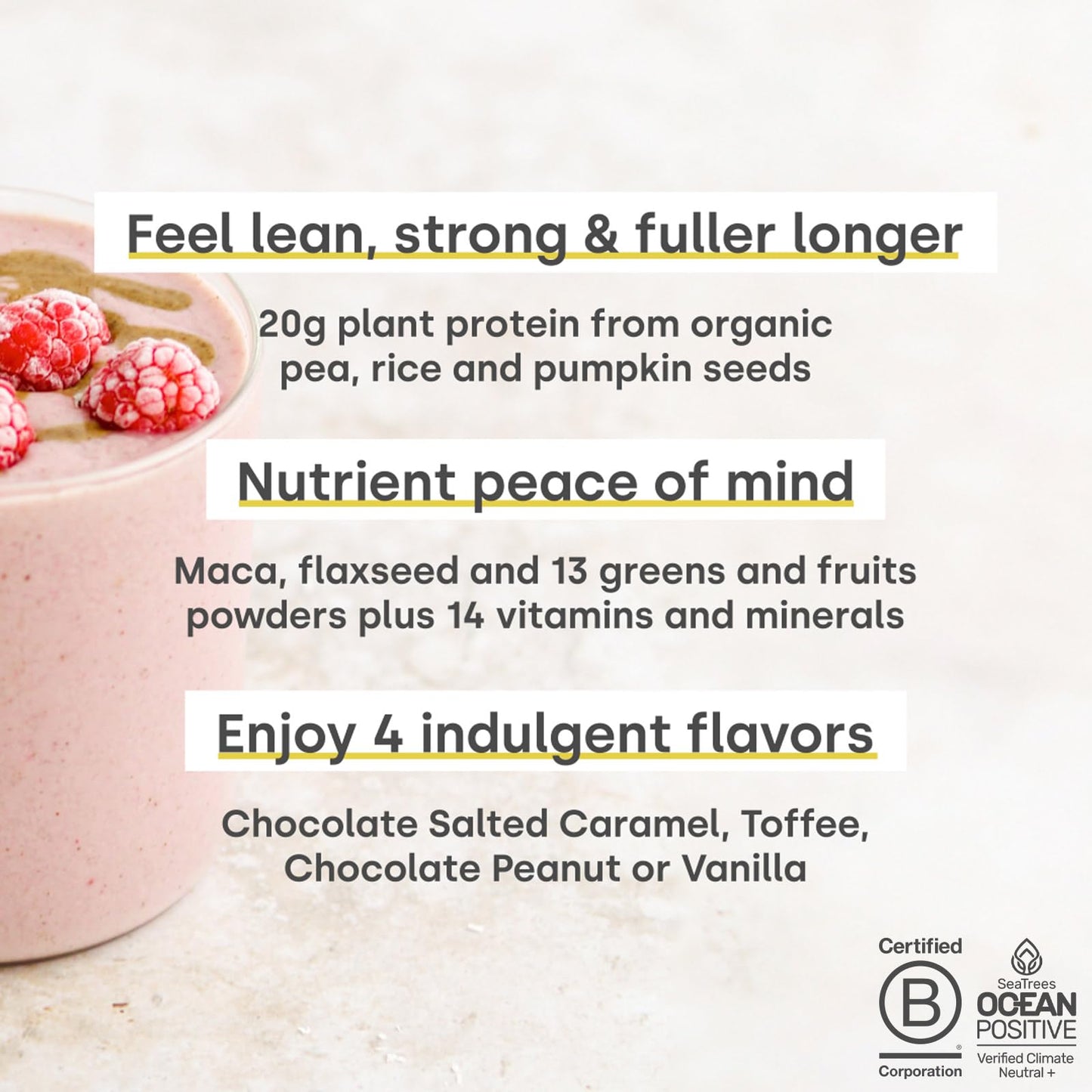 Form Superblend Protein - Vegan Protein Powder with Superfoods, Vitamins and Minerals - 20g of Plant Based Protein per Serving (Chocolate Peanut)