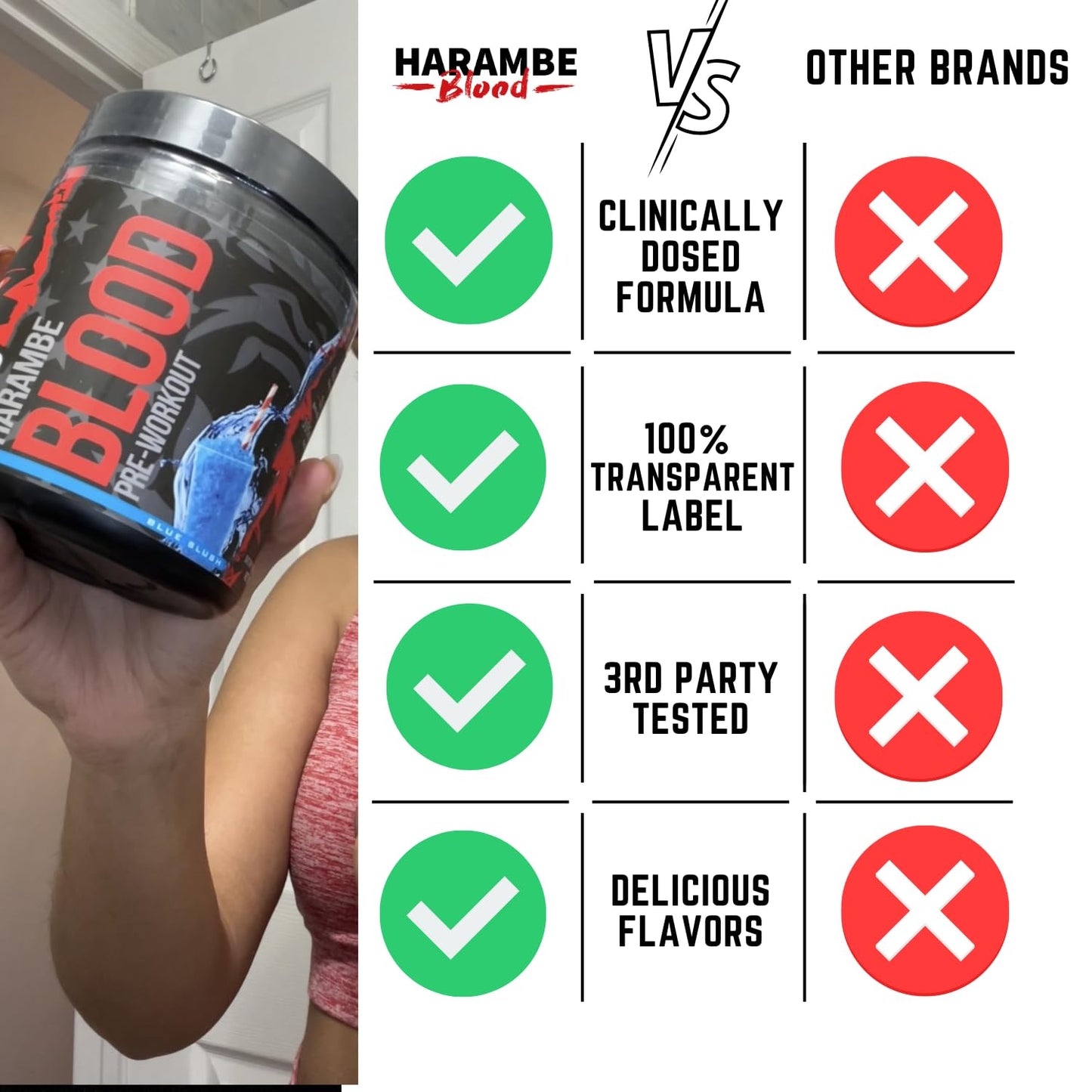 Harambe Pre Workout ✮ Extreme Preworkout Supplement for Men & Women ✮ Strong Pre Workout Powder ✮ 395mg Caffeine with Dynamine ✮ Best High Stim Pre-Workout for Pumps, Energy & Focus (Freedom Ice)