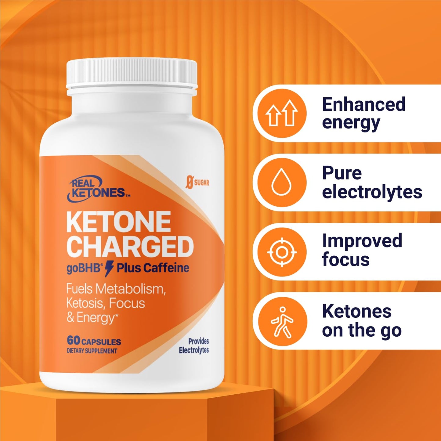 Keto BHB Salts Capsules - Sodium Calcium & Magnesium BHB Capsules with Caffeine & Patented goBHB Beta-Hydroxybutyrate Electrolytes - Exogenous Ketones Supplement for Enhanced Energy Focus & Ketosis