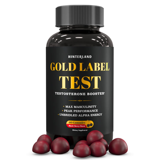 Gold Label Testosterone Booster Gummies with Tongkat Ali, Zinc, D3, Ashwagandha, Fenugreek, Magnesium, Boron for Male Enhancement, Muscle Building, Vitality, Strength, Performance, Energy - 60 Count