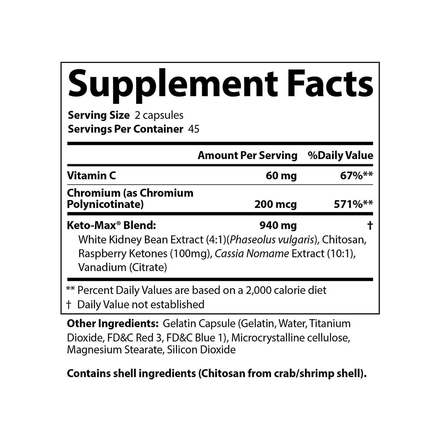 NDS Nutrition Keto-Max - Carbohydrate and Fat Blocking Dietary Supplement with Chromium - Stimulant Free Fat Burner for A More Toned and Fit Body - 90 Capsules