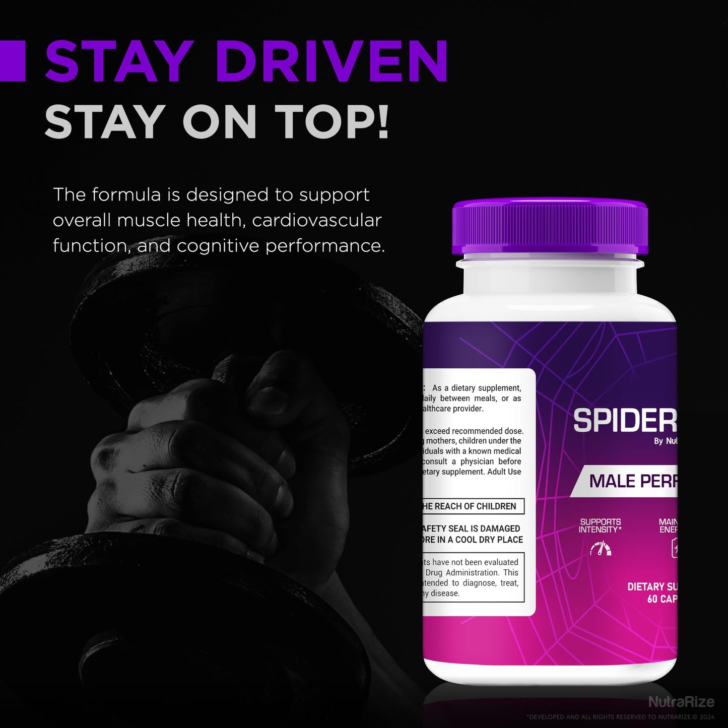 Spider-Sense Pills, Official Spider Sense Pills for Men, All-Natural Male Capsules for Energy, Stamina and Peak Performance, Premium SpiderSense Formula Review (60 Capsules)