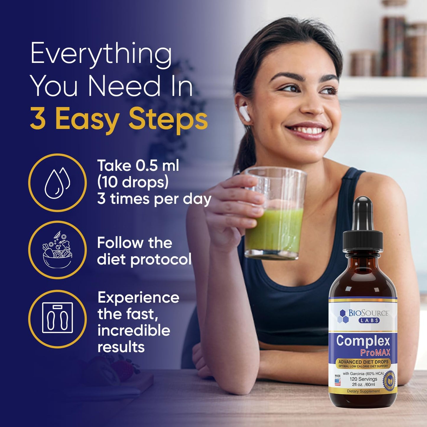 BioSource Labs Complex ProMAX Premium Diet Drops (1 x 2 oz Bottle)