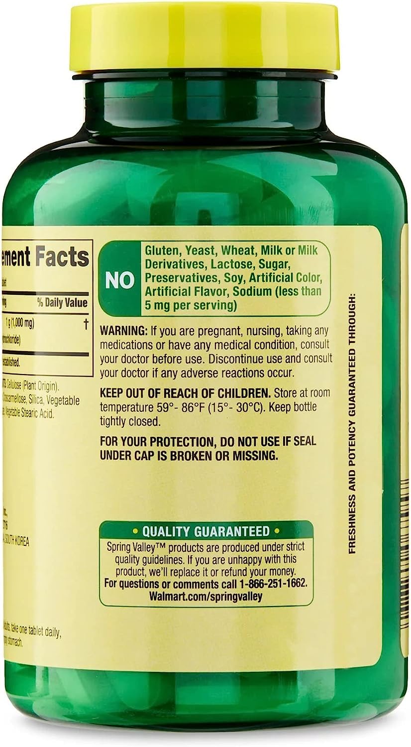 SPEC Lysine Amino Acid Supplements, 1 Tablet Per Serving,Spring Valley L-Lysine Supports a Healthy Immune System* 100 Count