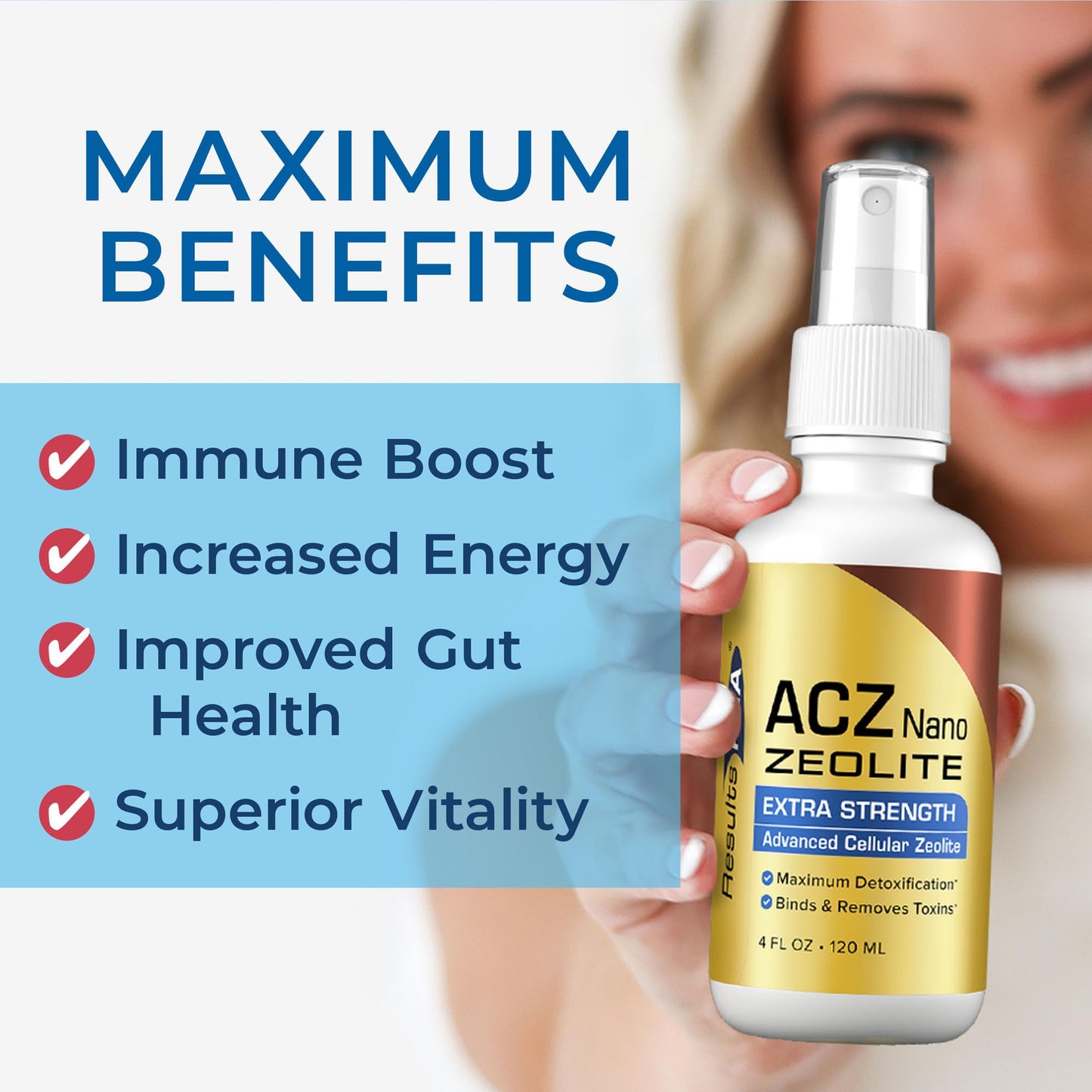 Results RNA ACZ Nano Advanced Cellular Zeolite Extra Strength | Great for Total Body Detoxification and Immune System Health (2 Ounce)