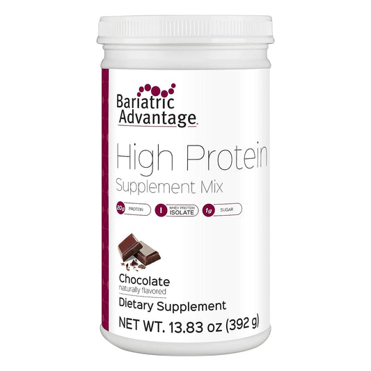 Bariatric Advantage High Protein Supplement Mix, 20 Grams Whey Protein Isolate Low Sugar with 100 Calories Per Serving - Chocolate, 14 Servings
