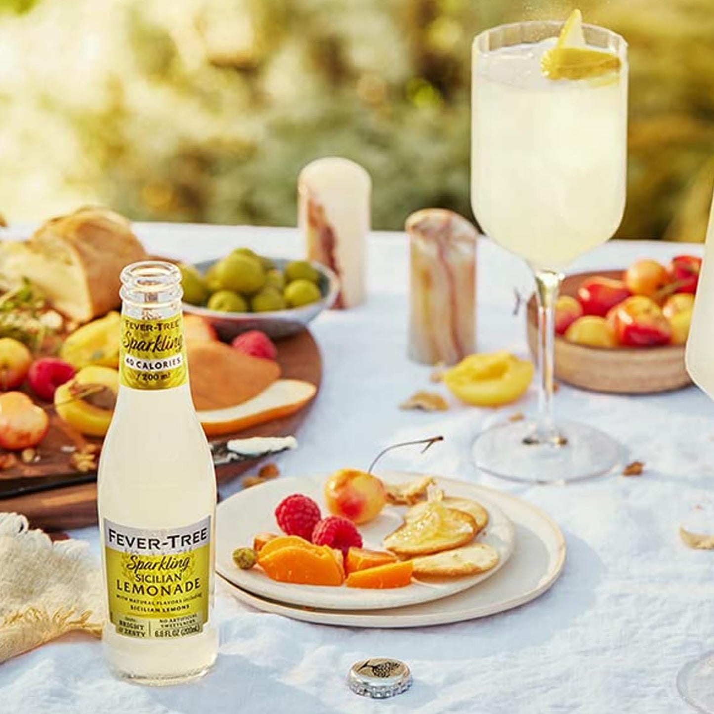 Fever Tree Sparkling Sicilian Lemonade  Premium Quality Mixer and Soda  Refreshing Beverage for Cocktails  Mocktails 200ml Bottle  Pack of 15