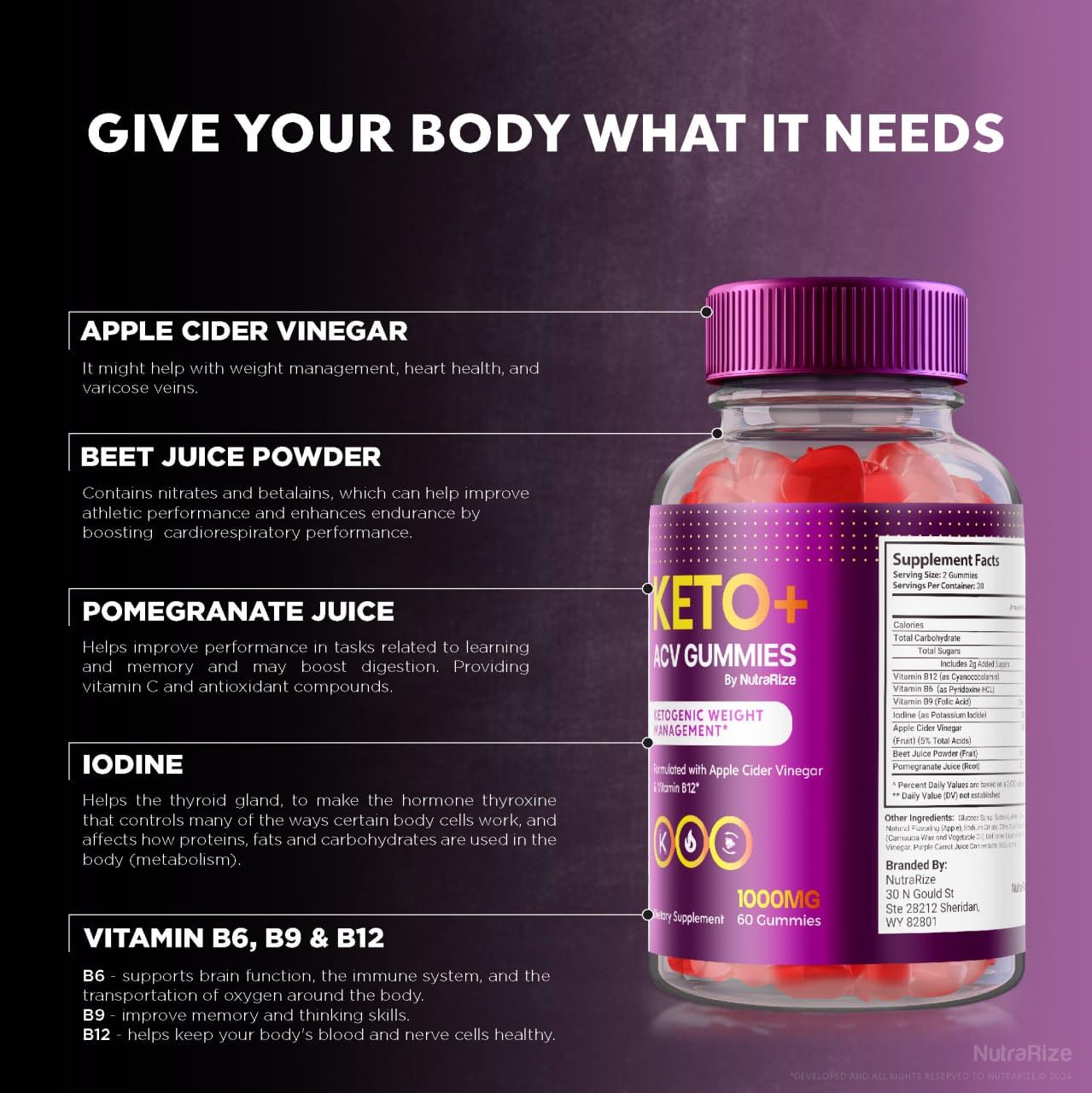 NutraRize (Pack of 2 Proton Keto+ ACV Gummies Advanced Weight Health 1000 MG, Maximum Strength Supplement, Proton Keto Gummy, Gomitas Reviews (120 Gummies)