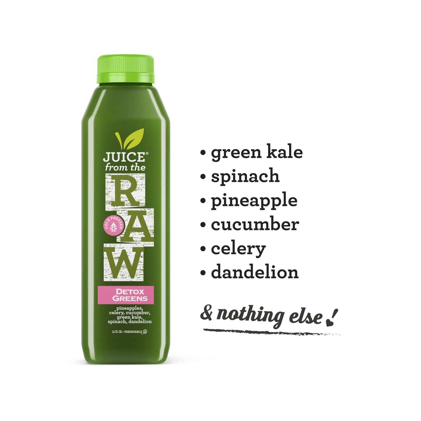 Juice Cleanse - Maintenance Greens by Juice From the RAW® - Most Popular Juice Cleanse to Lose Weight Quickly/Detoxify Your Body / 100% Raw Cold-Pressed Juices (30 Total 12 oz. Bottles)