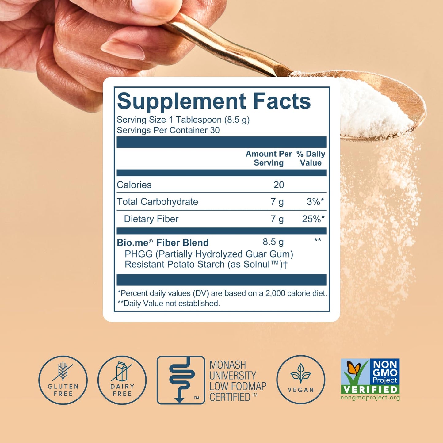 Daily Prebiotic Fiber - Fiber Supplement Powder for Digestive Health & Gut Health - Fiber Powder Unflavored Prebiotics, Non-GMO Dietary Fiber, Gluten & Sugar Free Soluble Fiber Supplements-30 Servings