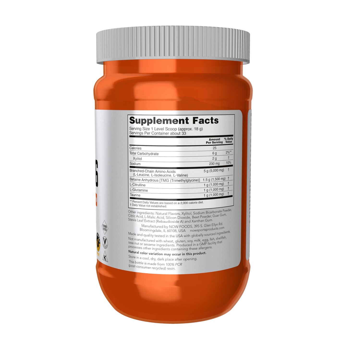 NOW Foods Sports Nutrition, BCAA (Branched Chain Amino Acids) Big 6, Watermelon Flavor, 600 Grams