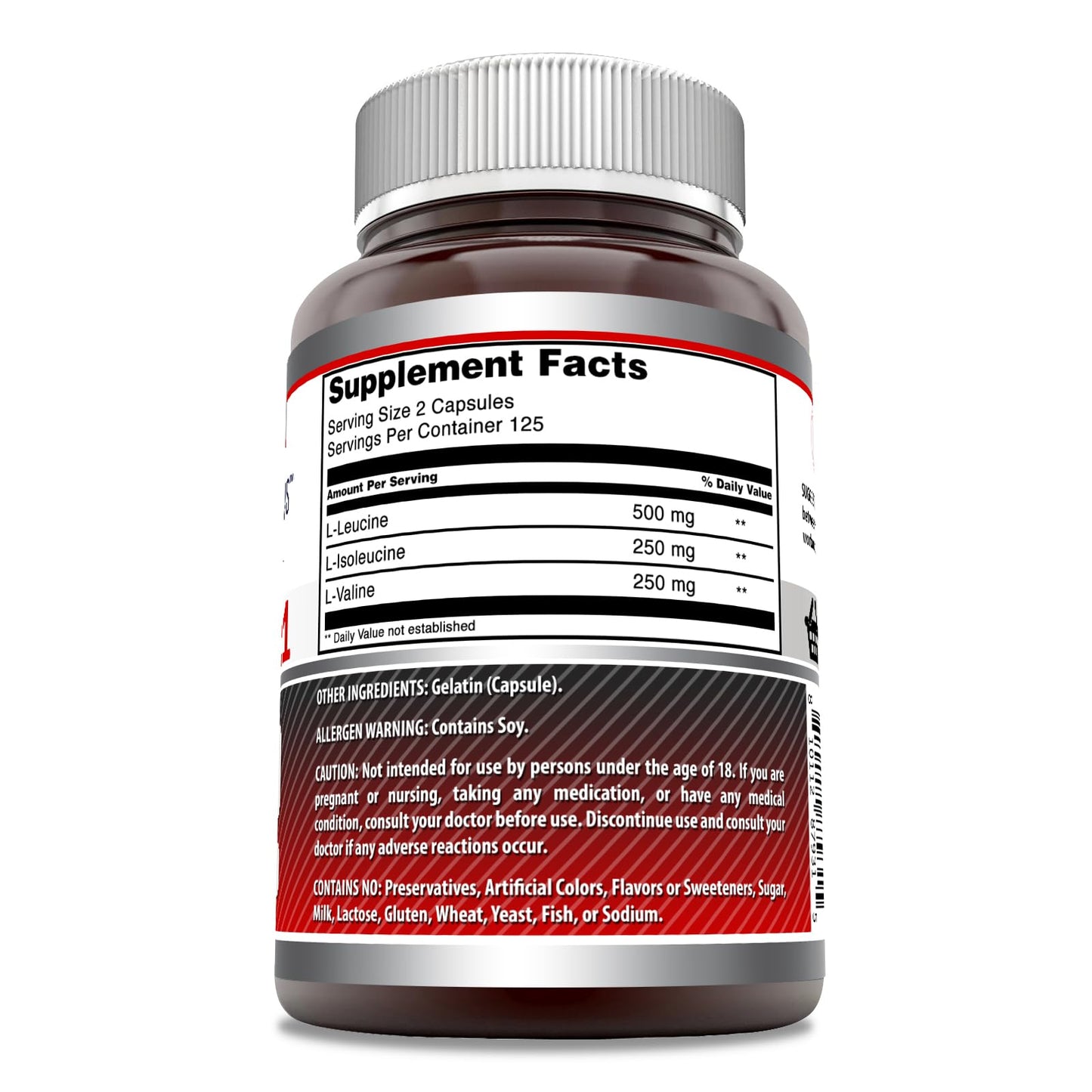 Amazing Formulas BCAA 2:1:1 1000 Mg Per Serving | Capsules Supplement | Branched Chain Amino Acids | Made in USA (1 Pack, 250 Count)