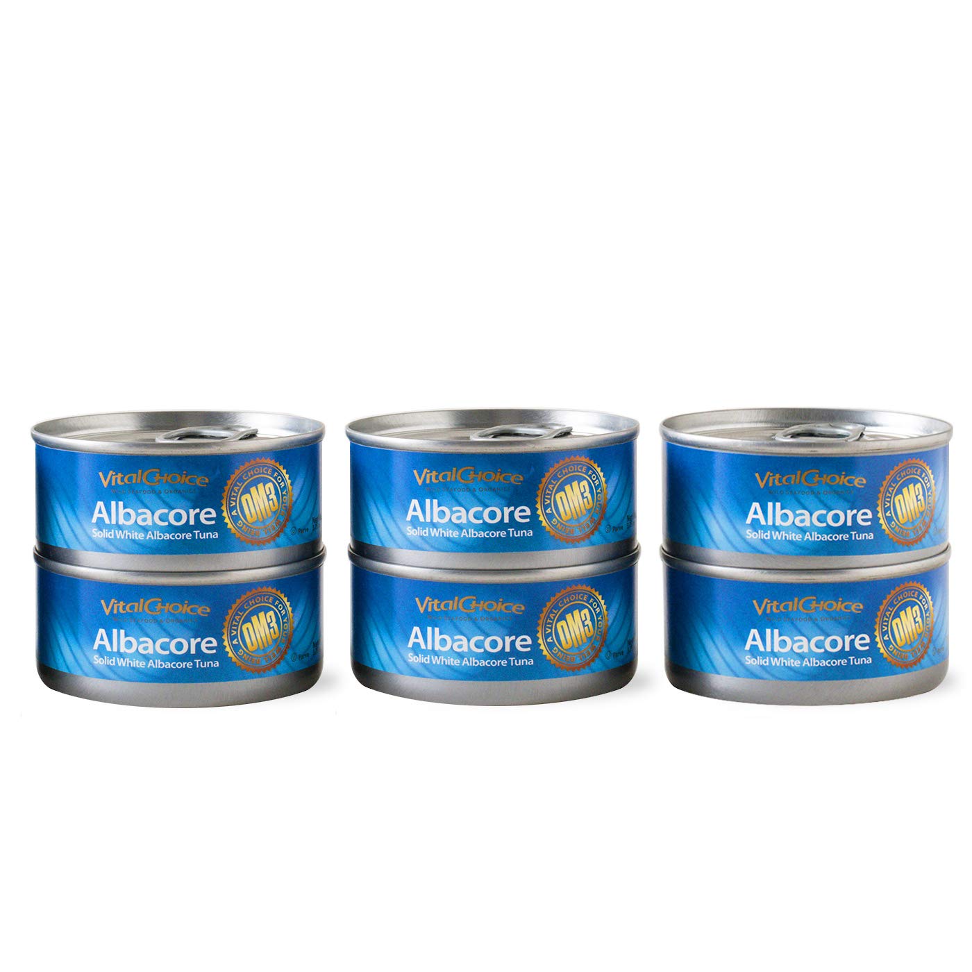 Vital Choice Albacore Tuna Can 6Pack  Natural WildCaught Canned Tuna  GlutenFree DolphinSafe LowSodium Certified Kosher and Sustainable Tuna In Organic Extra Virgin Olive Oil 375 oz Cans Pack of 6