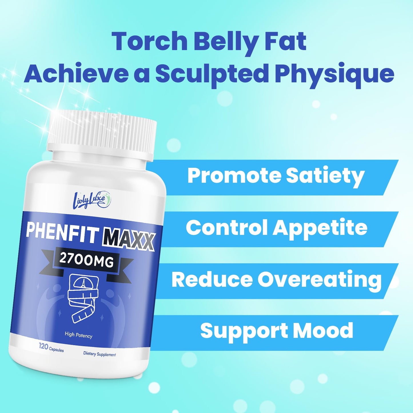 LivLyLuxe PhenFit-Maxx Weight Loss Supplement - Appetite Suppressant and Diet Pills - Metabolism Booster with CLA, L-Carnitine, Weight Loss Supplements for Women and Men