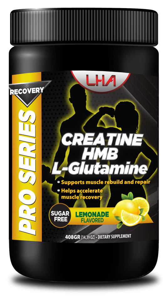 LHA Pro Series Recovery Creatine HMB L-Glutamine is a Powerful Recovery Formula Designed to Accelerate Muscle Repair and Support Lean Muscle Growth After Intense Workouts.