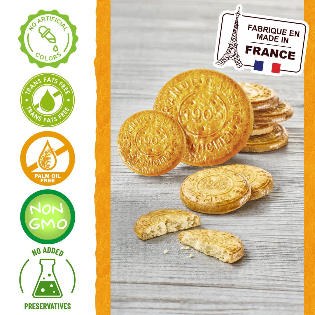St Michel Grandes Galettes Butter Cookies Biscuits with Sea Salt 529oz Pack of 6 Made in France NonGMO Pure Butter Cookies