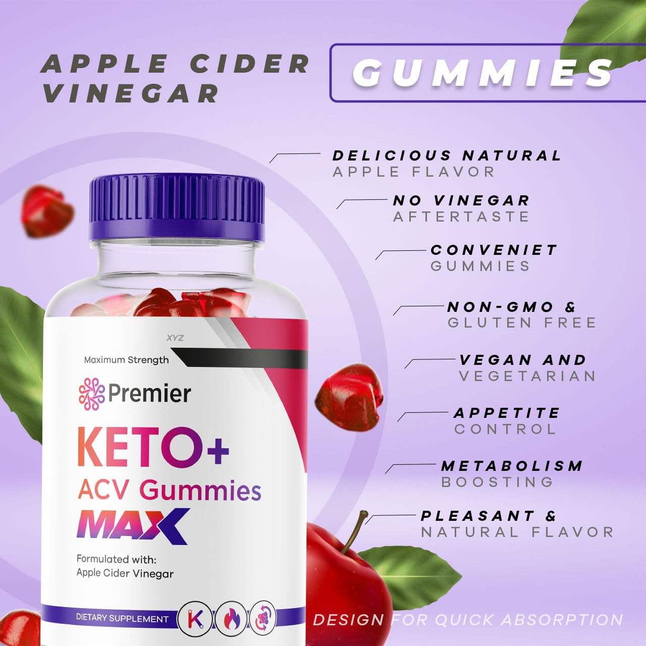 Montty (3 Pack) Premier Keto MAX Gummies - PremierKeto ACV Gummies, Premier ACV Keto MAX Gummies, Premier Apple Cider Vinegar Keto MAX Gummys, 180 Gummies for 90 Days