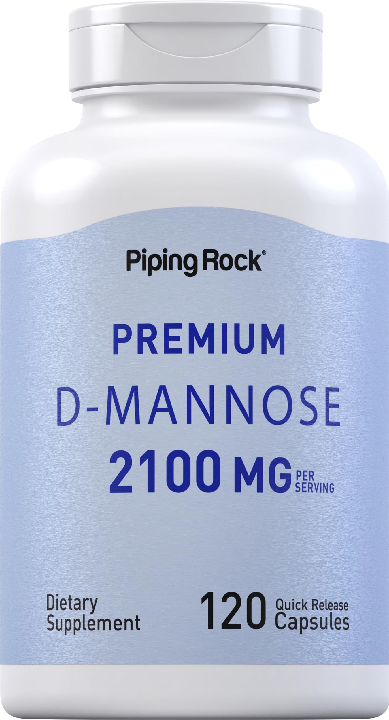 Piping Rock D-Mannose Capsules | 2100 mg | 120 Pills | Premium Dietary Supplement | Non-GMO, Gluten Free