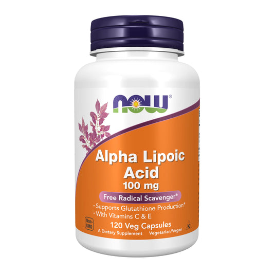NOW Foods Supplements, Alpha Lipoic Acid 100 mg with Vitamins C & E, Free Radical Scavenger*, 120 Veg Capsules