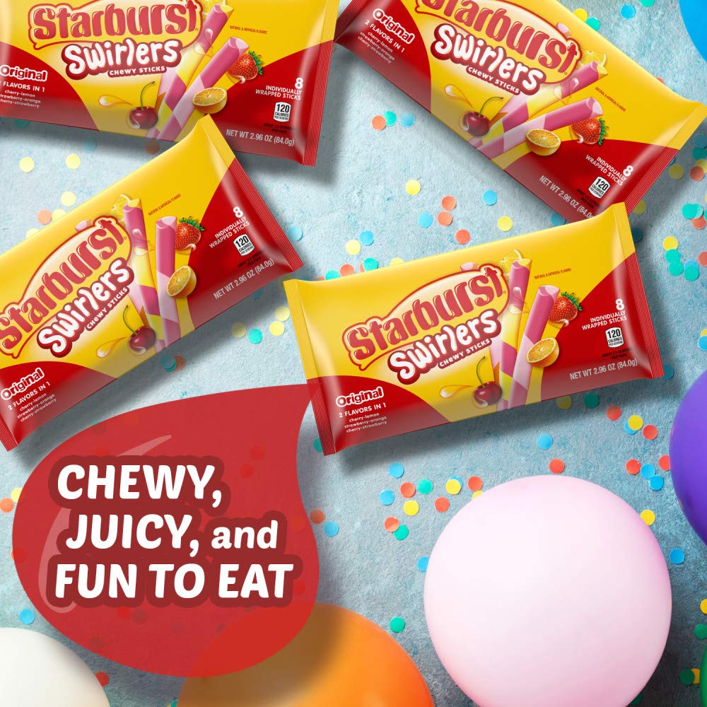 STARBURST Swirlers Sticks Chewy Candy Share Size 296 oz Bag Pack of 10