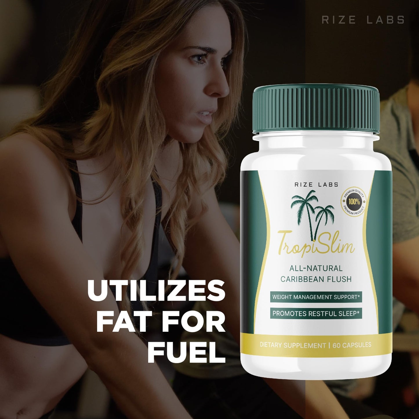 rize labs - Tropislim All Natural Caribbean Flush, Weight Loss Supplement, Slimming Capsules for Women, Healthy Lifestyle + Leaner Physique (60 Capsules)